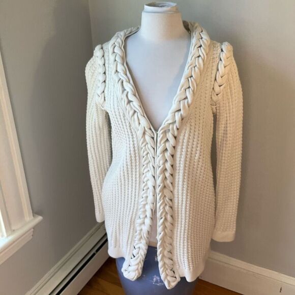 TIBI Cotton/Silk Braided Cardigan with Pockets!!!! Size Medium. Beautiful! - Picture 7 of 16